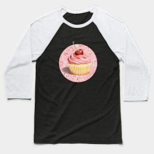 Pink Cupcake Paisley Bandana Baseball T-Shirt